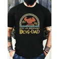 thumbnail image 1 of Men'S casual crew neck T-shirt, jersey short sleeves, printed with "Just an Ordinary Demi-Dad", 100% Cotton, 180G Weight, Machine Washable, Gift for Men and Women Mom and Dad Friends, S-XXXL, Black, 1 of 6