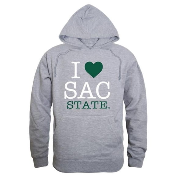 Men Sacramento State Hornets I Love Hoodie, Heather Grey - Small