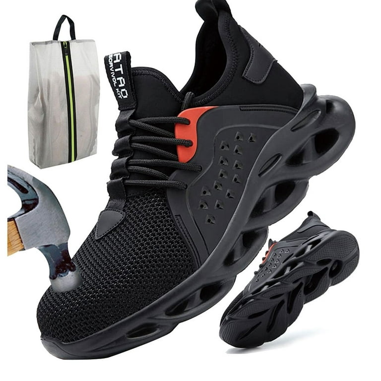 Men Safety Trainers Shoes Lightweight Steel Toe Sneakers, Women