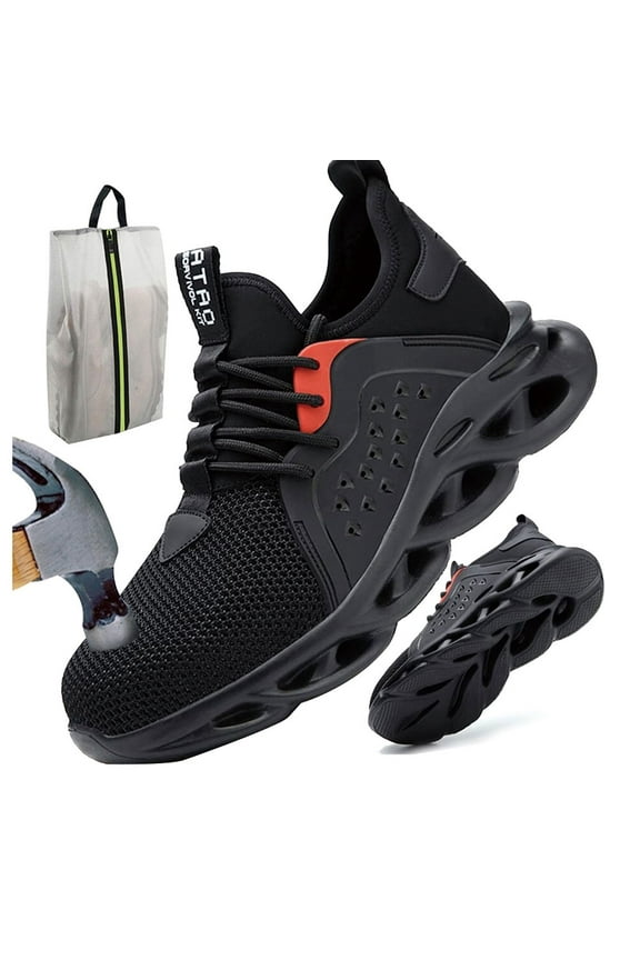 Men Safety Trainers Shoes Lightweight Steel Toe Sneakers, Women Work Boot Non-Slip Industrial Summer Composite Toe Shoes (5.5-11))