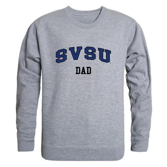 Men Saginaw Valley State Cardinals Dad Crewneck Fleece, Heather Grey - Medium