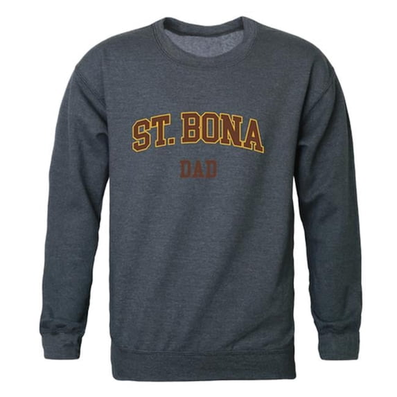Men Saint Bonaventure University Bonnies Dad Crewneck Fleece, Heather Charcoal - Large