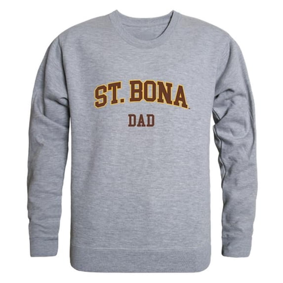 Men Saint Bonaventure University Bonnies Dad Crewneck Fleece, Heather Grey - Small