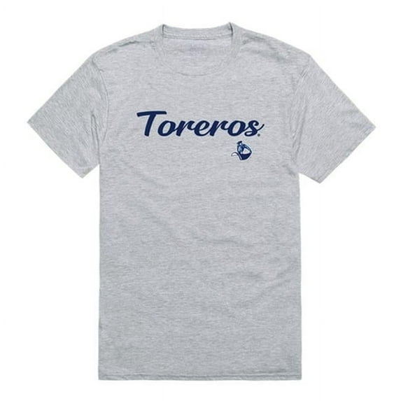 Men San Diego Toreros Script T-Shirt, Heather Grey - Medium