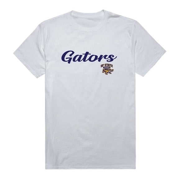 Men San Francisco State Gators Script T-Shirt, White - Medium