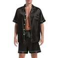 thumbnail image 1 of Men Satin Silk Pajamas Sets Short Sleeve Sleepwear Button-Down PJs Sets Two-Pieces Loungewear, 1 of 6