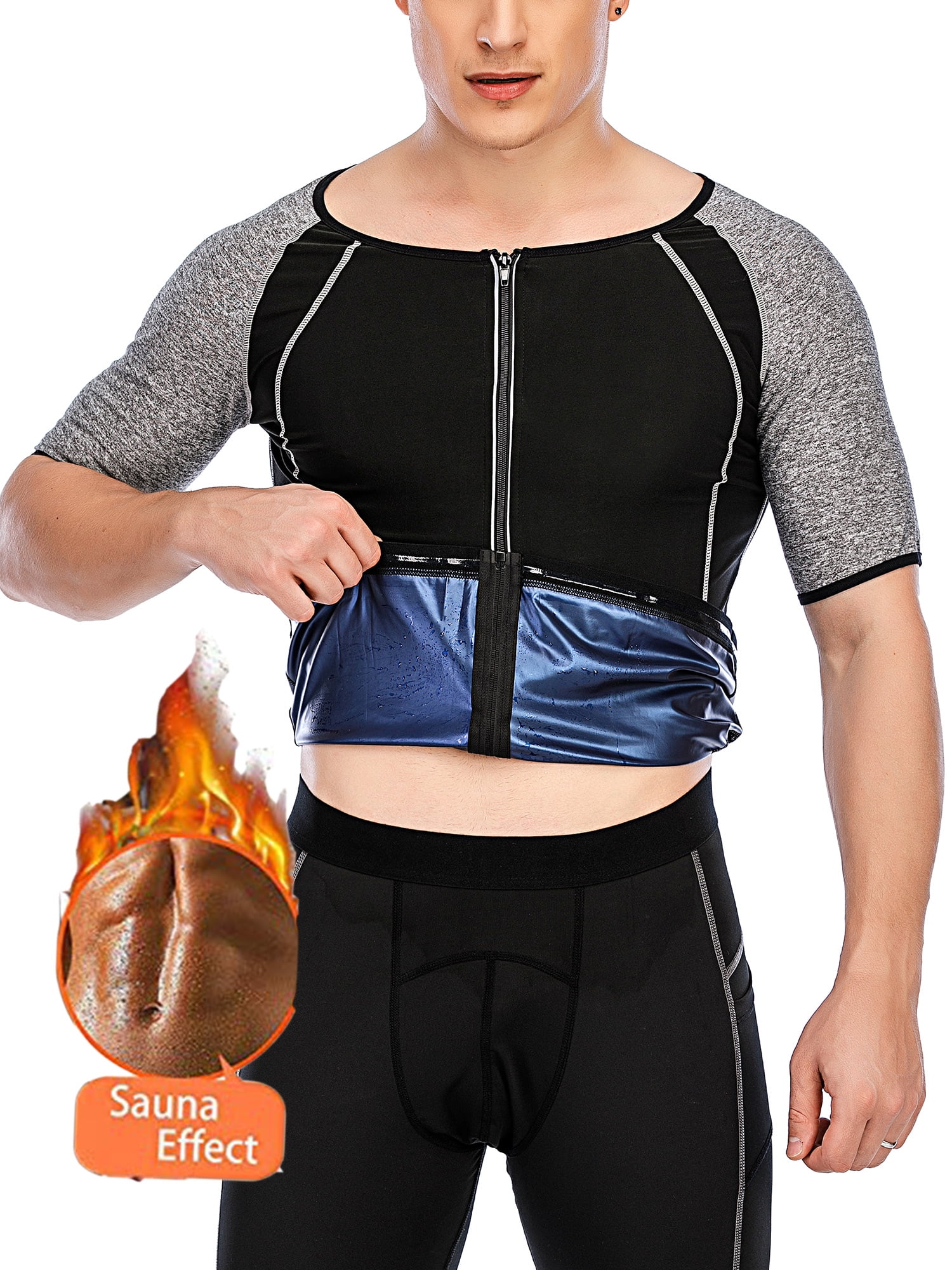 Men Sauna Body Shaper Sweat Suit Sleeve Spa Cami Compression Hot Polymer Corset Slimming Workout Vest Weight Loss Top Walmart Business Supplies