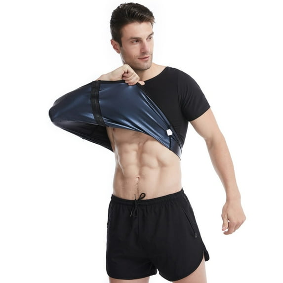 Men Sauna Sweat Vest, Hot Polymer Corset Compression Waist Tank Top Zipper Weight Loss Body Shaper Shirt, for Training, Workouts, etc.