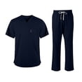 thumbnail image 1 of Men Scrub Set-Stretch V-Neck Scrub Top & Jogger Pant with 6 Pockets, Scrubs for Men, 1 of 5
