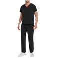 thumbnail image 1 of Men Scrubs Set Short Sleeve V-Neck Scrub Top & Jogger Pant with 6 Pockets, Yoga Elastic Waistband, TShirts Scrubs Set for Men, 1 of 9