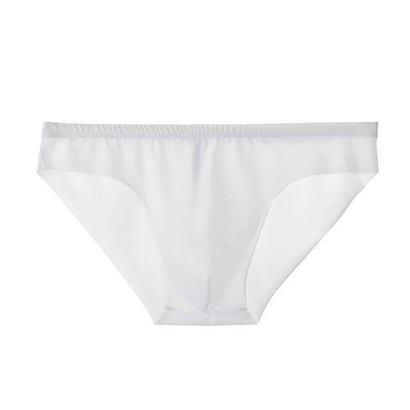 Men Seamless Half Transparent Underwear Low Waist Soft Lightweight Briefs Solid Color U Convex Underpants