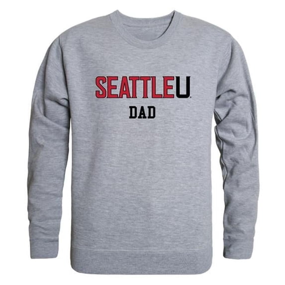 Men Seattle University Redhawks Dad Crewneck Fleece, Heather Grey - Small