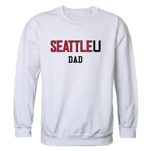 Men Seattle University Redhawks Dad Crewneck Fleece, White - Extra Large