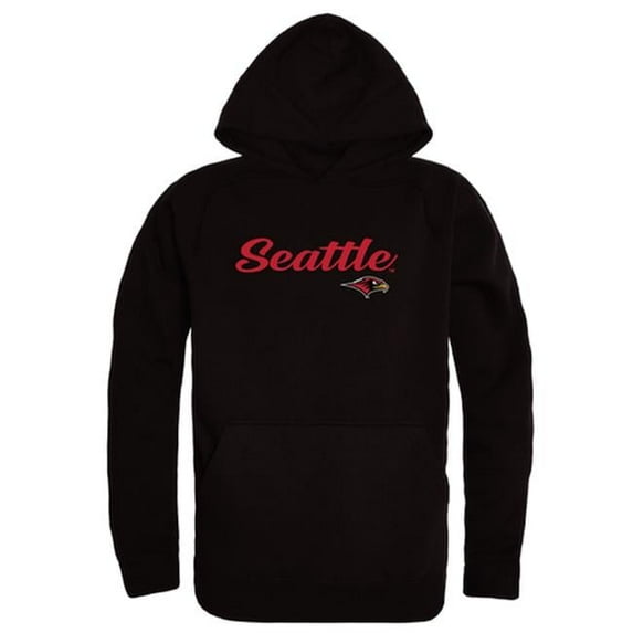 Men Seattle University Redhawks Script Hoodie, Black - Large