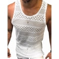thumbnail image 1 of Men See Through Vest Crewneck Sleeveless Tank Tops Shirts White XL, 1 of 7