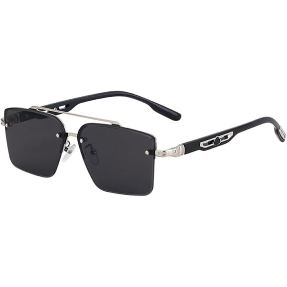 Men Semi Rimless Sunglasses Women Vintage Sun glasses Punk Eyewear Shades UV400， Sunglasses 13838