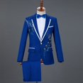 thumbnail image 1 of Men Sequin Embroidery Suit Men Wedding Groom Tuxedo Suits Pants Mens One Button Peak Lapel Stage Costume, 1 of 7