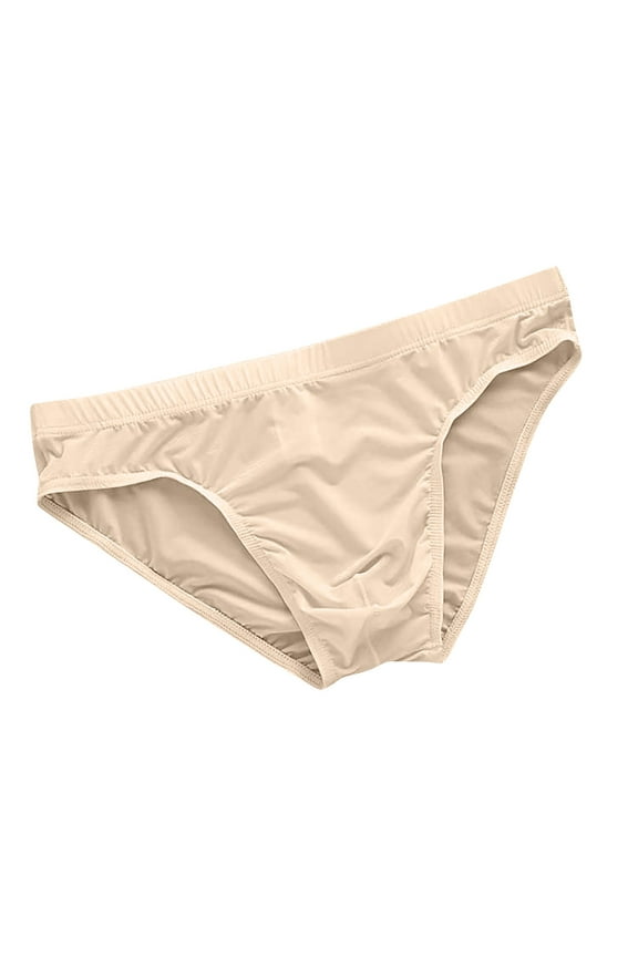 Men Sexy Briefs Bikini Solid Color Low Waist Underpants Comfort Soft Close Fitting Mini Panties
