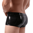 thumbnail image 1 of Men Sexy Open Crotch Leather Boxer, Glossy PVC Leather, Plus Size S-5XL, Shiny Latex Short Pants, 1 of 4
