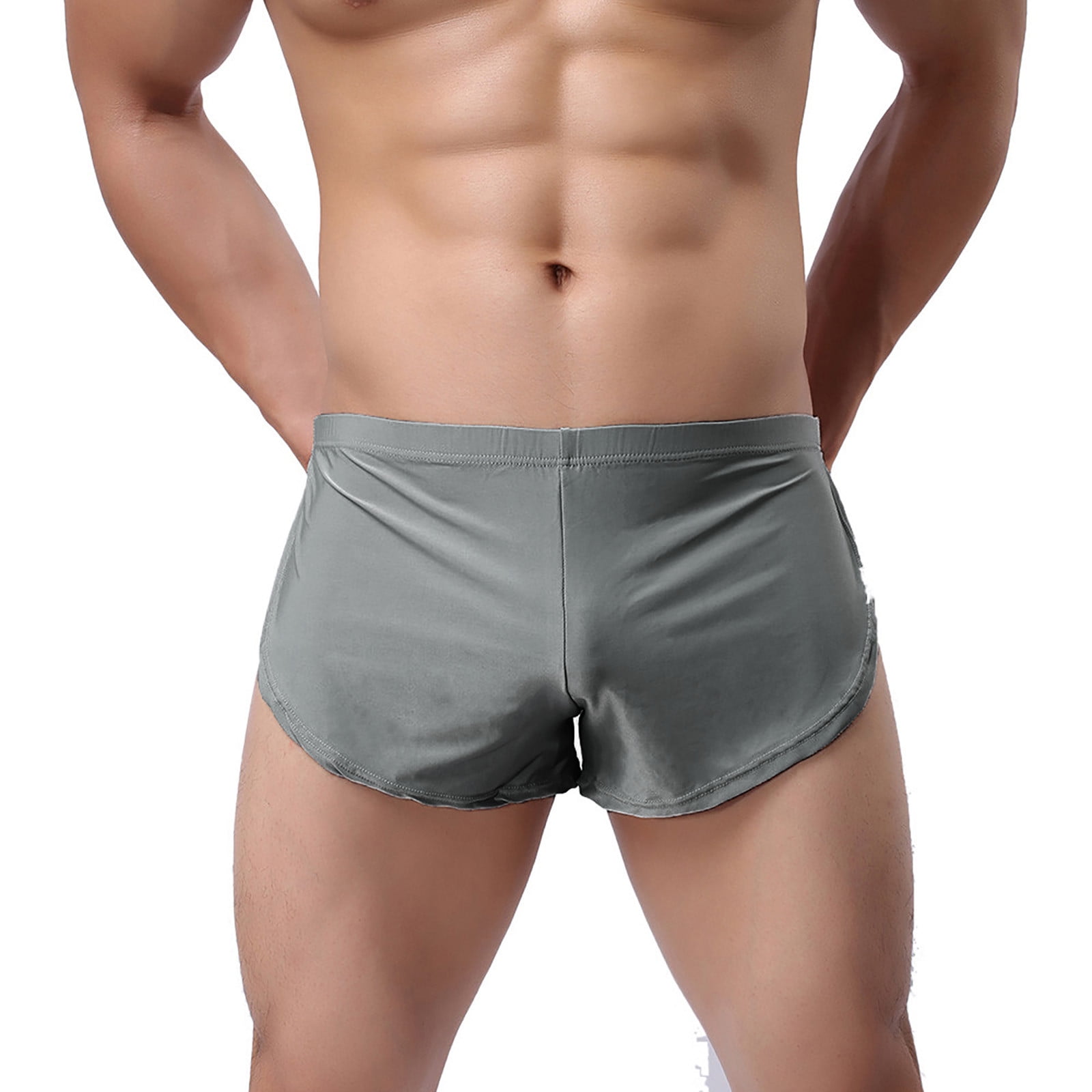 Men Sexy Underwear Letter Pure Color Boxer Briefs Shorts Bulge