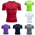 thumbnail image 1 of Men Shapewear Compression Shirts Moisture Wicking Short Sleeve T Shirt Rash Guard Base Layer Undershirt Slim Gym Tops, 1 of 4