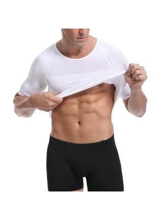 Mens Body Shaper Slimming Shirt Compression Vest Elastic Slim Shapewear Abs  Abdomen Control Shirt