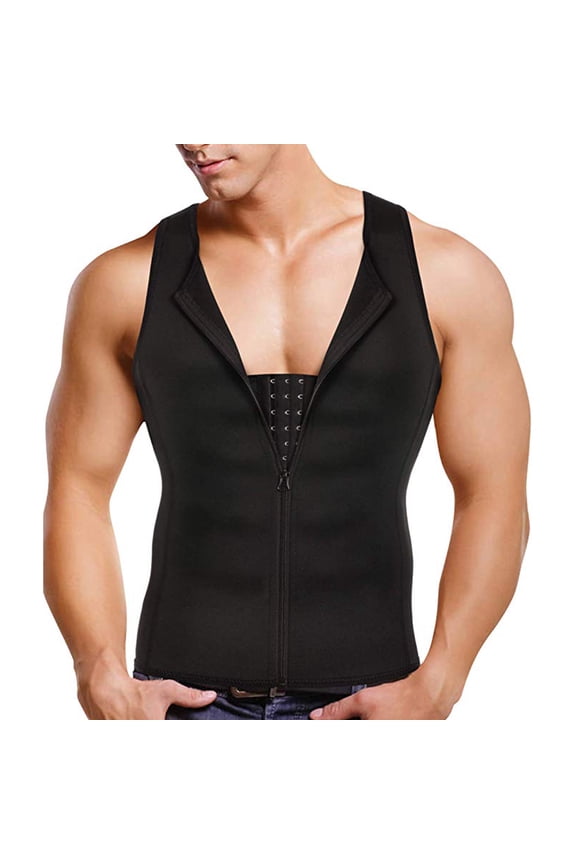Men Shapewear Slimming Body Shaper Compressed Shirt Tank Top with Zipper Underwear for Tummy Control