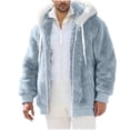 thumbnail image 1 of Men Sherpa Fleece Zip Up Jacket Casual Fuzzy Hoodies Coat Lightweight Fall Winter Warm Soft Outerwear with Pocket, 1 of 5