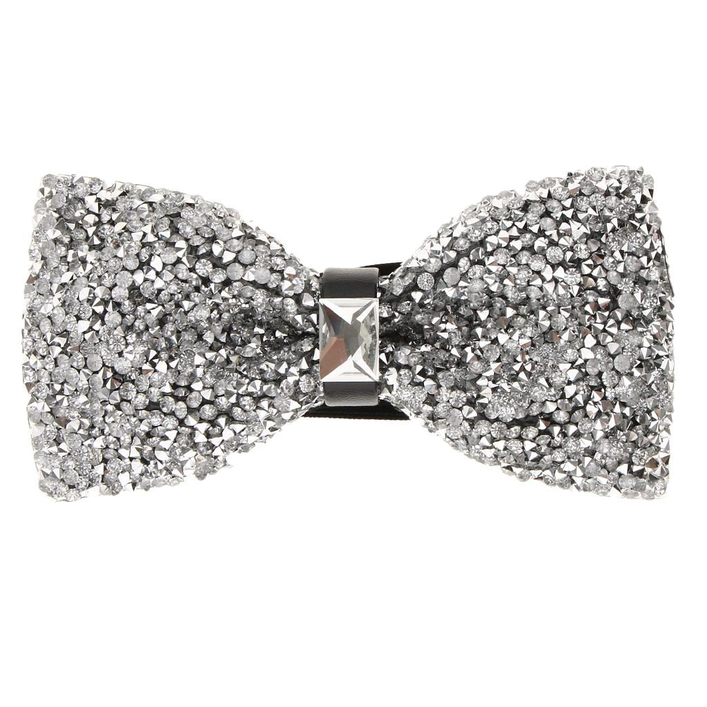 Wedding Party Sparkling Silver Rhinestone Bow Huliyhus Men main image 4