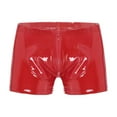 thumbnail image 1 of Men Shiny Leather Boxer, Sexy Open Crotch, Glossy PVC Leather, Wetlook Latex Short Pants, 1 of 9