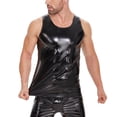 thumbnail image 1 of Men Shiny Leather Tank Top, Glossy PVC Leather, Male Wetlook Latex Casual Vest, 1 of 7