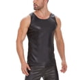thumbnail image 1 of Men Shiny Leather Tank Top, Soft Matte Leather, Male Leather Casual Vest, 1 of 6