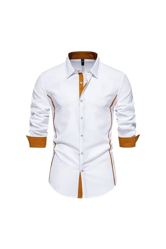 Men Shirt 2025 Male Casual Fashion Long Sleeved Shirt Comfort Leisure Top Mens Shirts White M