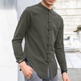 thumbnail image 1 of Men Shirt Button Down Shirts for Men Men Shirts Casual Summer Shirt Mens Shirts Long Sleeve Men's Casual Solid Color Special Button Stand Collar Fashion Long Sleeve Shirt, 1 of 6