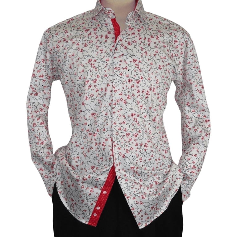 Men Shirt J.Valintin Turkey Usa All Egyptian Cotton Axxess Style 3325-01  Red - Walmart.com