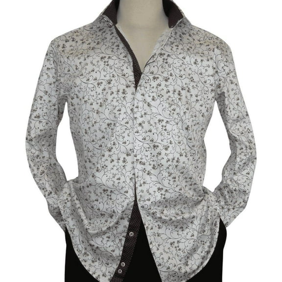 Men Shirt J.Valintin Turkey Usa Egyption Cotton Axxess Style 3325-1 Brown