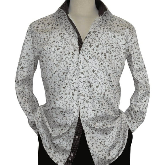 Men Shirt J.Valintin Turkey Usa Egyption Cotton Axxess Style 3325-1 Brown