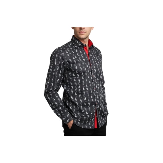 Men Shirt J.Valintin Turkey Usa Egyption Cotton Axxess Style 4S96-03 Black