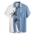 thumbnail image 1 of Men Shirt for Hawaiian Button Down Shirts Short Sleeve Blouse Trendy Lapel Neck Outfits Tops Vacation Cardigan Tshirt Clothing, 1 of 3