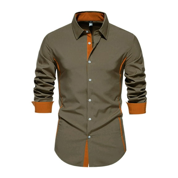 Men Shirts 2025 Male Casual Fashion Long Sleeved Shirt Comfort Leisure Top Mens Shirt Army Green M