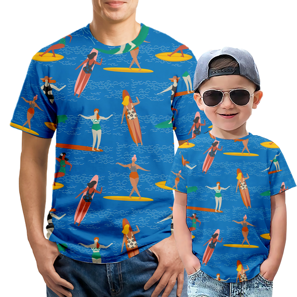Men Shirts, Boys and Mens Surfing Hawaiian Shirt, Shortsleeve Crew