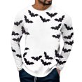 Men Shirts Casual,Mens Long Sleeve T Shirt Round Neck Bat Print Male