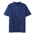 thumbnail image 1 of Men Shirts Casual Short Sleeve Slim Fit Lapel Solid Color Comfortable Breathable Stylish Wear Summer Top Men's Oversized Tee Summer Tops Streetwear, 1 of 5