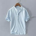 thumbnail image 1 of Men Shirts, Men's Summer Casual Solid Color Fitting Short Sleeved Round Neck Shirts, 1 of 3