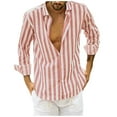 thumbnail image 1 of Men Shirts Fashio Vertical Striped Slim Fit Long Sleeve Casual Button Down Dress Shirts, 1 of 7