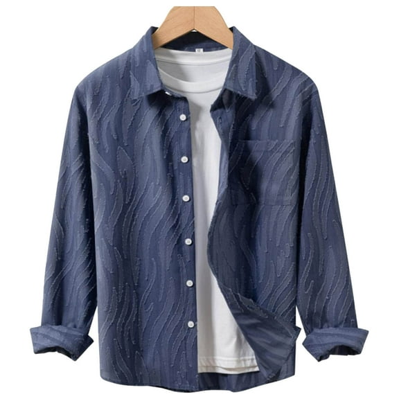 Men Shirts Linen Shirt for Men Long Sleeve Cozy Button Down Tops Solid Color Lightweight Loose Fit Dress Shirts with Pockets