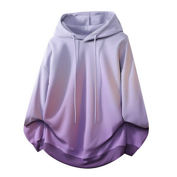 Men Shirts Men's Stylish Gradient Hoodies Pullover Oversized Sweatshirt 2025 Fall Loose Long Sleeve Workout Casual Tee Tops