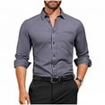thumbnail image 1 of Men Shirts Mens Dress Shirts Long Sleeve Slim Fit Dress Shirts for Men Muscle Fit Wrinkle Free Button Down Shirt, 1 of 6