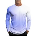 thumbnail image 1 of Men Shirts Mens Long Sleeve Tee Shirts Casual Stylish Gradient Color Fall Crewneck Basic Pullover Tops Winter Base Layer Blouses, 1 of 5