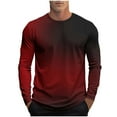 thumbnail image 1 of Men Shirts Mens Long Sleeve Tee Shirts Casual Stylish Gradient Color Fall Crewneck Basic Pullover Tops Winter Base Layer Blouses, 1 of 5